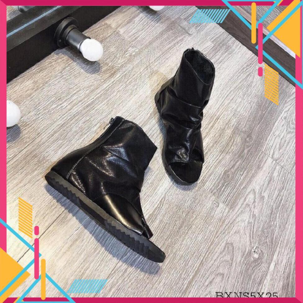 ODER Boot Nữ Xỏ Ngón Chất Da Phối Nhung mềm Cực Xinh (fullbox 756) | BigBuy360 - bigbuy360.vn