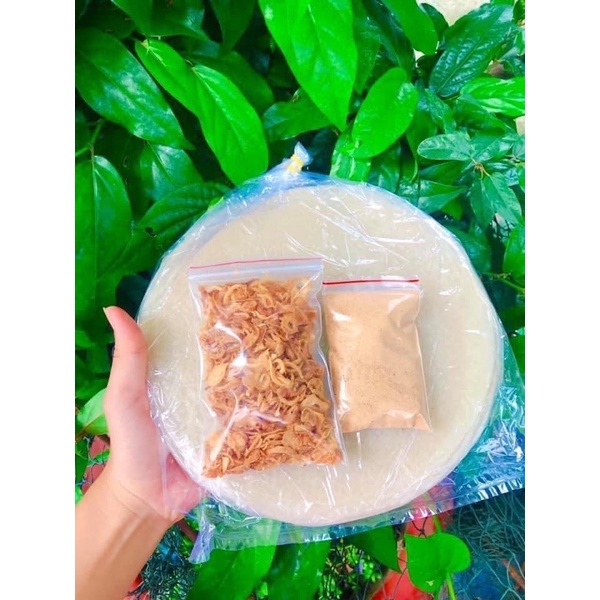 Combo 250g bánh tráng tròn phơi sương + muối nhuyễn +hành phi