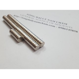 Nam châm viên trắng đất hiếm 10x4mm