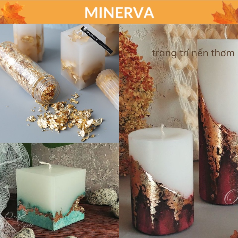 Phôi Lá vàng , lá bạc mỏng dùng để trang trí resin , làm nến thơm tại nhà , làm nail nghệ thuật