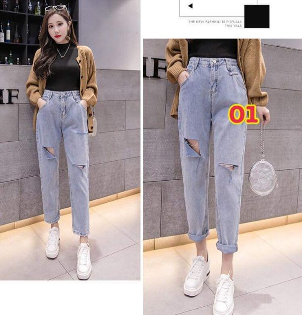 Quần bò 2 rách mã 01siêu dễ thương