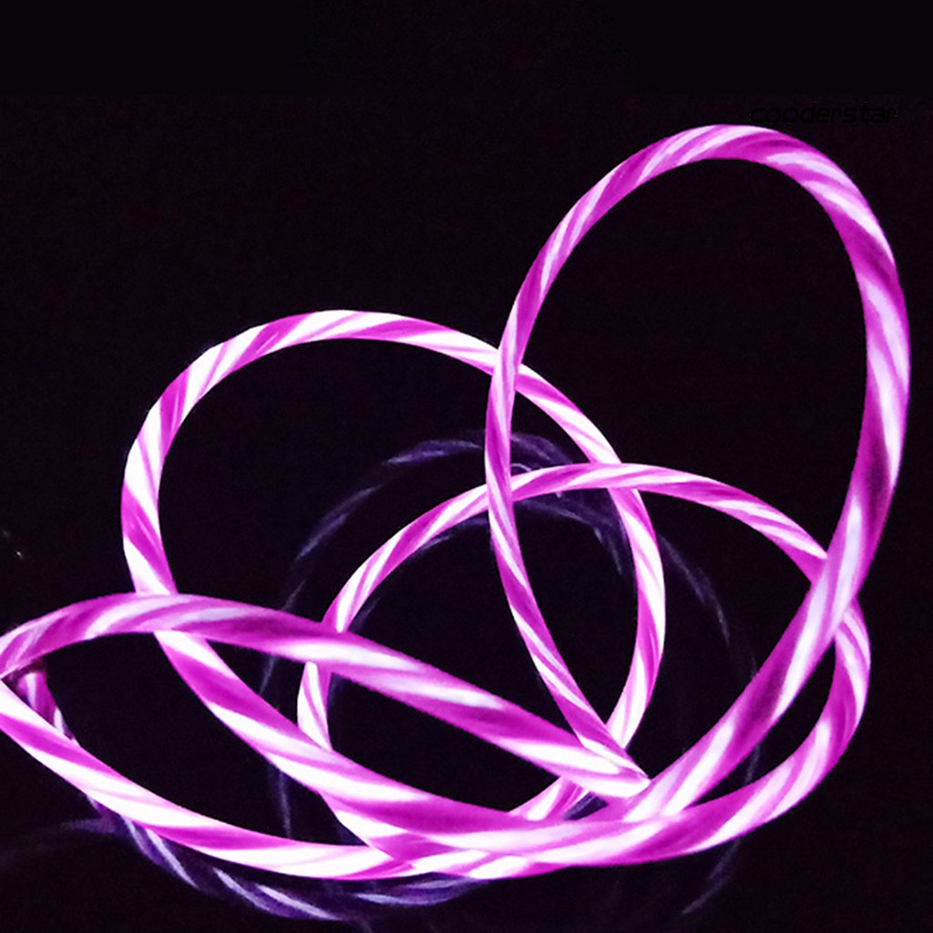 Dây cáp sạc nhanh truyền dữ liệu Micro USB Type C có đèn LED phát sáng thích hợp cho điện thoại Apple Android