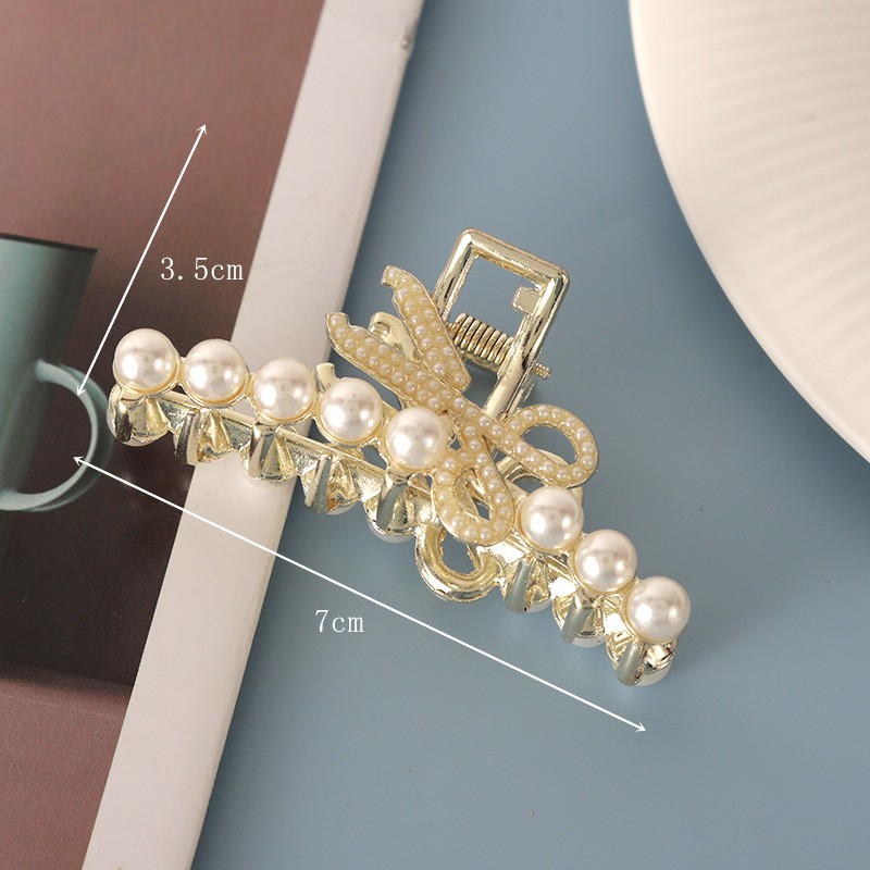 Kẹp tóc kim loại cao cấp đính đá, ngọc trai giả phong cách Hàn Quốc xinh xắn cho nữ K18