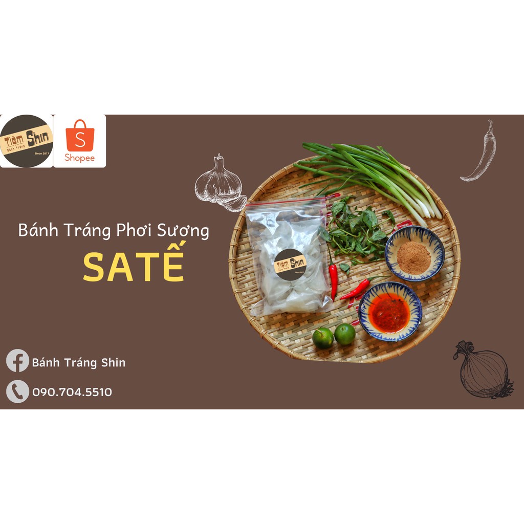 Bánh Tráng Phơi Sương Muối Satế Tắc túi Zip M