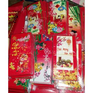 1000 bao lì xì loại dài bỏ vừa tiền 100k(10 mẫu khác nhau)