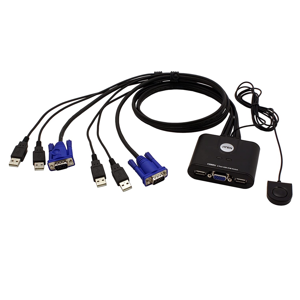 CHÍNH HÃNG ,QUA SỬ DỤNG Bộ ATEN chuyển và chia 1 vga ra 2 VGA + 2 USB kèm công tắc Công tắc KVM