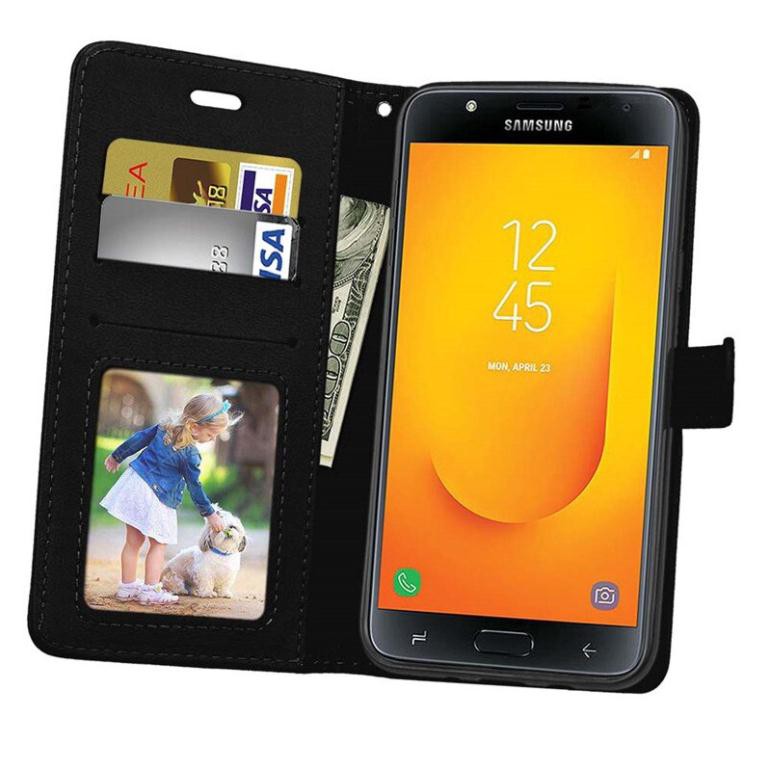 Bao da PU màu trơn đơn giản cho Samsung Galaxy J7 Duo 2018 J7Duo J720 J720F SM-J720F | BigBuy360 - bigbuy360.vn