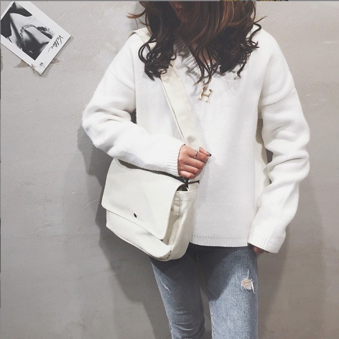 Túi vải tote canvas nữ đeo chéo unisex ulzzang basic trơn Hàn Quốc siêu xinh đi học