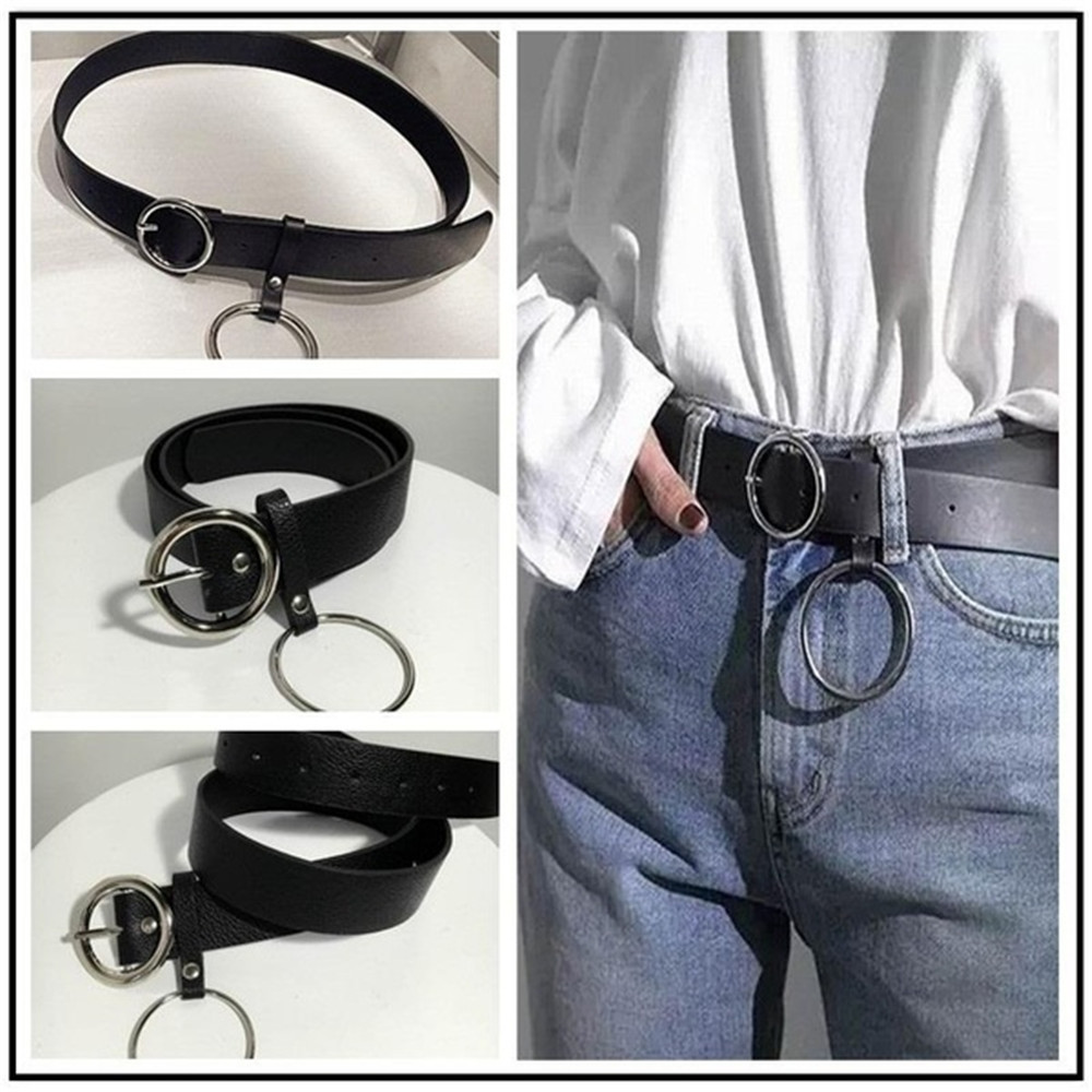 Thắt lưng da PU gài khóa kim loại có thể điều chỉnh cho nữ
