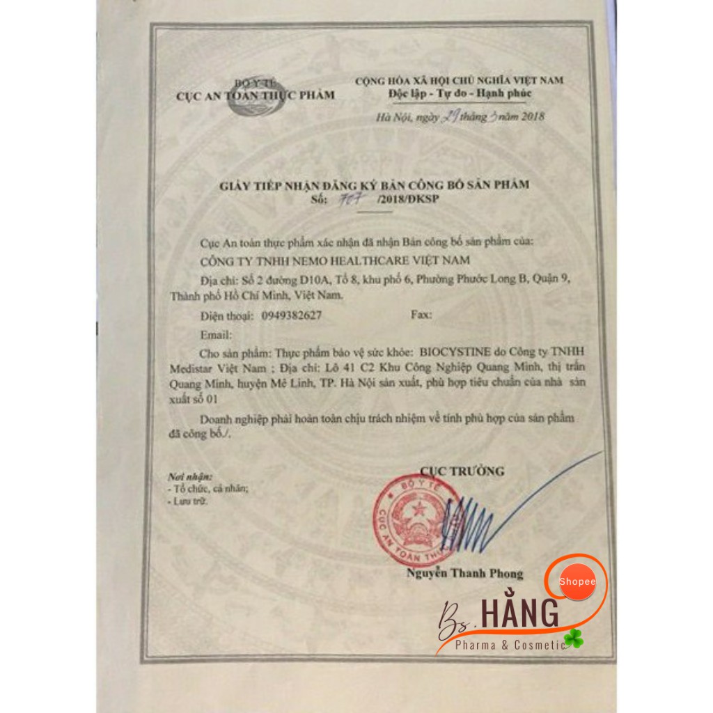 ✅[Chính Hãng] BIOCYSTINE - Viên Uống Đẹp Da Đẹp Tóc, Hộp 60 Viên | Thế Giới Skin Care
