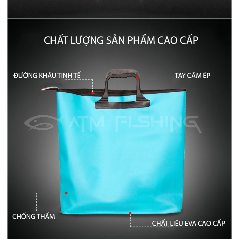 [QUATANGKHOALINK ,CHAN ,CHI]    [FREESHIP]Túi đựng cá nhựa dẻo có khoá kéo, có đấy túi Daiwa xịn xò đồ câu FISHING_HD