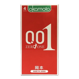 Bao cao su okamoto 0.01 pu siêu mỏng truyền nhiệt nhanh hộp 4 cái