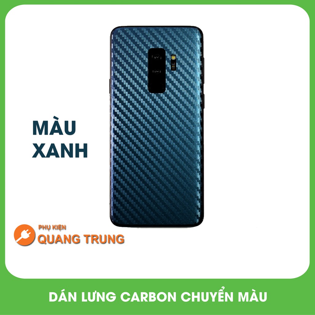 (MÀU XANH ) Dán Lưng Skin Vân Carbon Fiber Chuyển Màu, Galaxy S7,S7edge,S8,S8plus,S9,S9plus,Note5,Note7,Note8,Note9