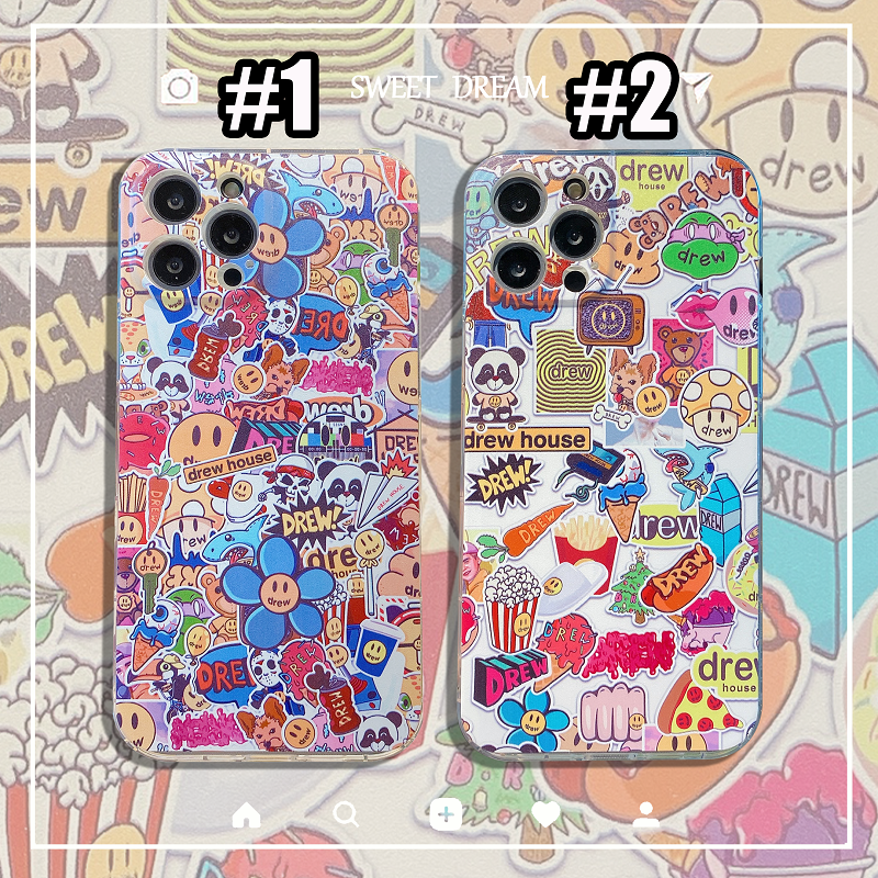 XIAOMI Mi 11 10T Pro Poco M2 Pro M3 Soft Transparent Cute Case Drew House Tide Brand Smile Label Street Fashion Cartoon Thin Clear Casing Phone Back Cover