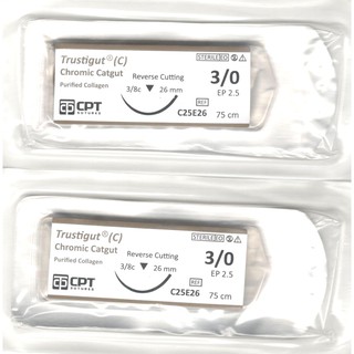 Chỉ phẫu thuật trustigut cpt 3/0 .hộp 24 sợi