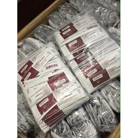 Dưỡng môi sau phun xăm AD gói dài 5g, bịch 100 gói dưỡng ẩm kích bong nhanh