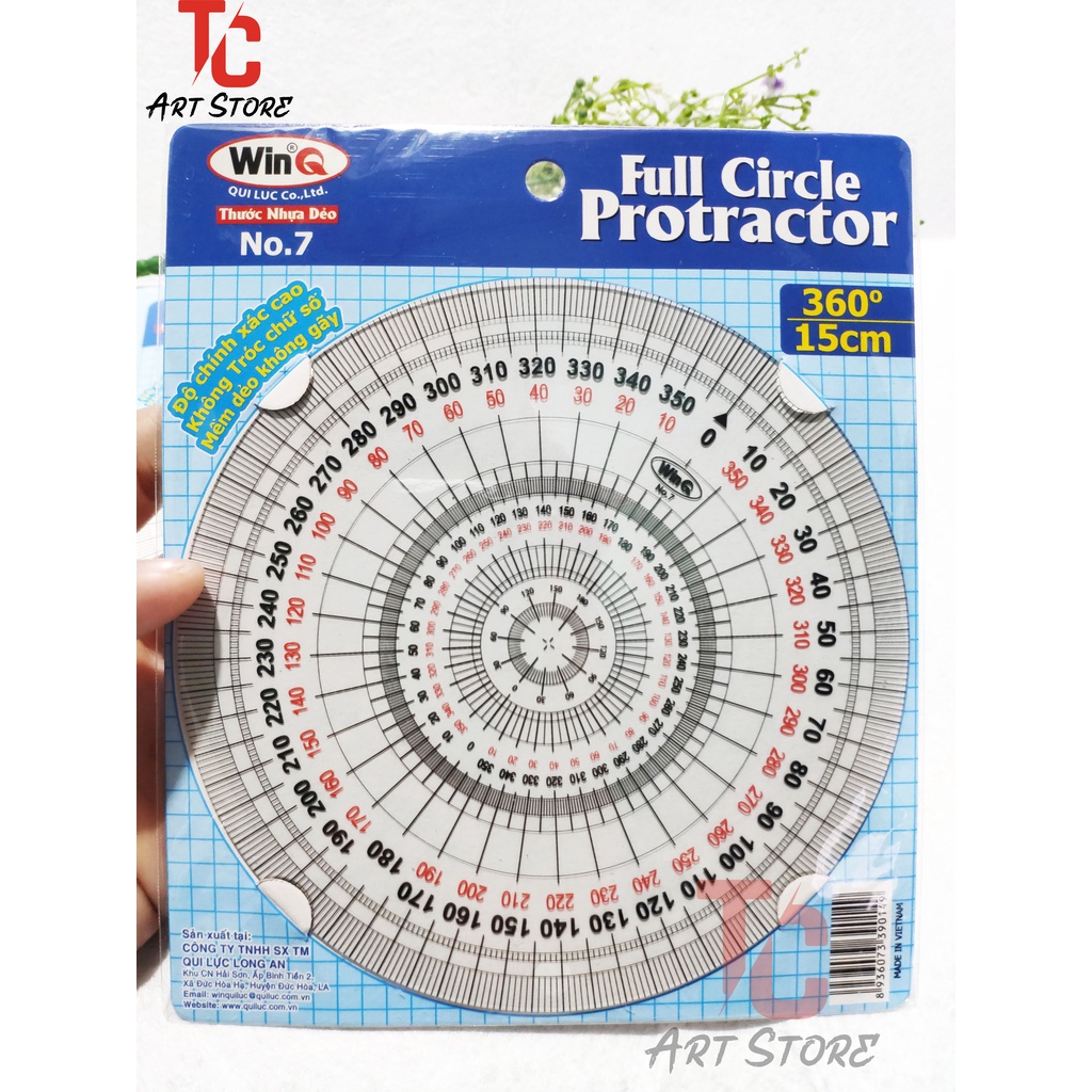 Thước đo độ, Full Circle Protractor Ruler No.7 - Thước vẽ kỹ thuật