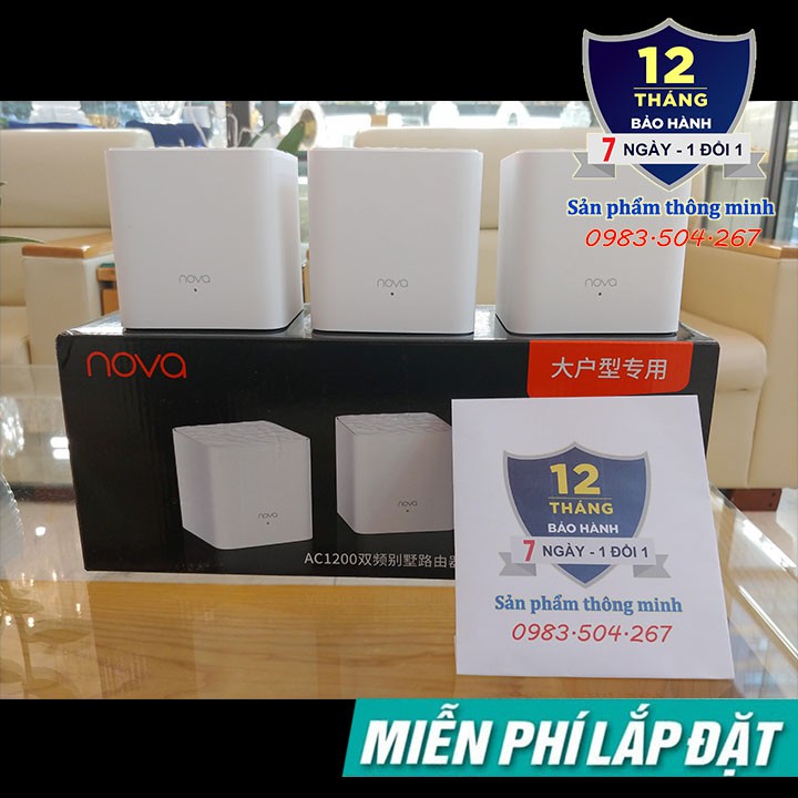 Bộ phát Wifi Router Mesh không dây Tenda Nova MW3 băng tần kép - chuẩn AC1200 - hỗ trợ mesh ghép nối nhiều thiết bị | BigBuy360 - bigbuy360.vn