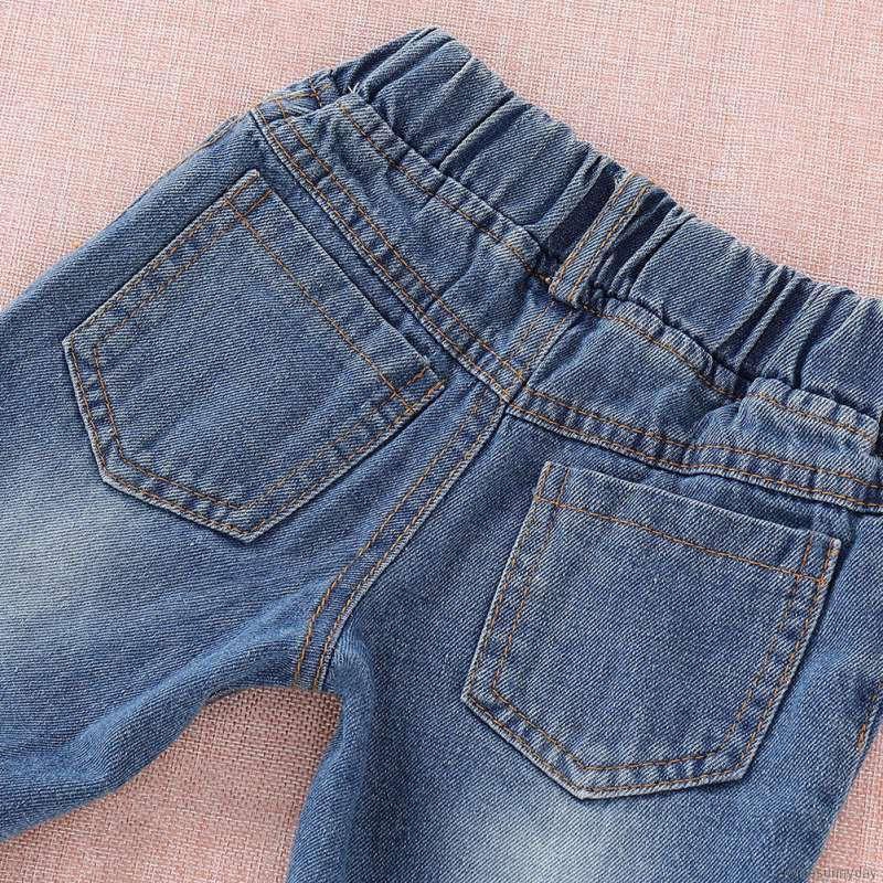 Set áo thun ngắn tay + quần Jean rách thời trang cho bé gái