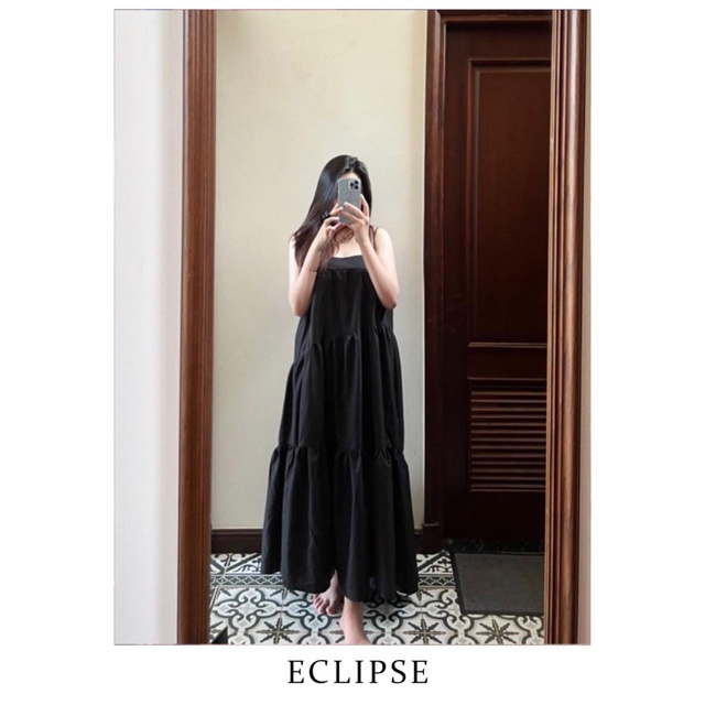Váy Maxi Thô 2 Dây Nhún Ly Eclipse Clothing Dáng Suông Rộng Thiết Kế - Đi Chơi Đi Biển Du Lịch Hai Dây