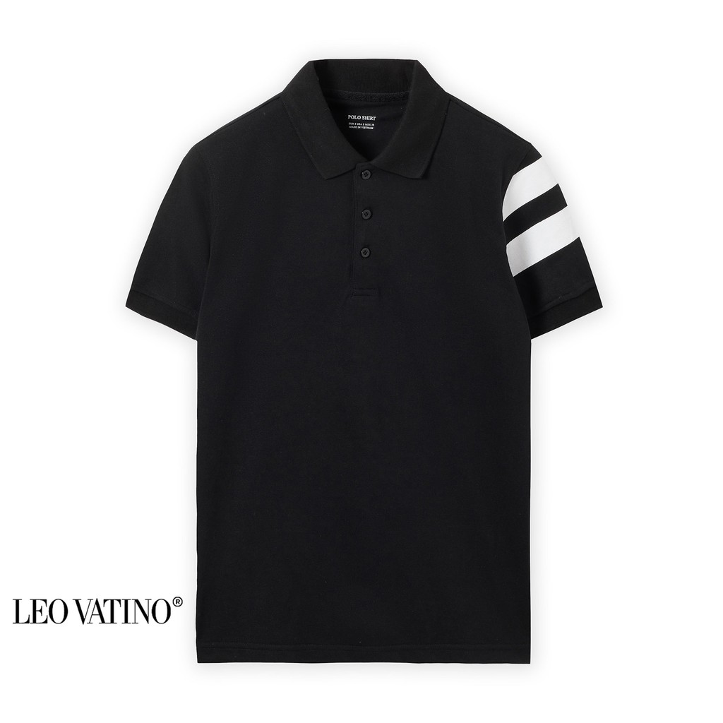 Áo thun polo nam POLOSHIRT đen phối tay cổ bẻ tay ngắn lỡ PLS01 - Leo Vatino