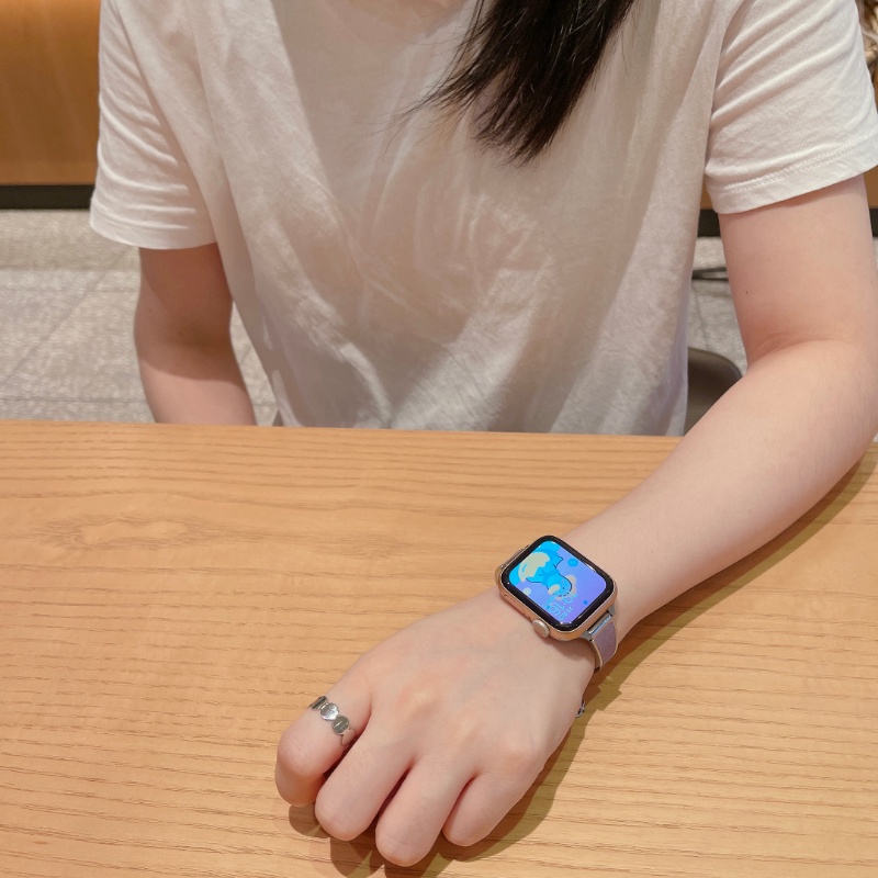 Dây Đeo Bằng Kim Loại + Da Cho Đồng Hồ Thông Minh Apple Watch Series Ultra 8 7 SE 6 5 4 3 49mm IWatch 38mm 40mm 41mm 42mm 44 mm 45mm