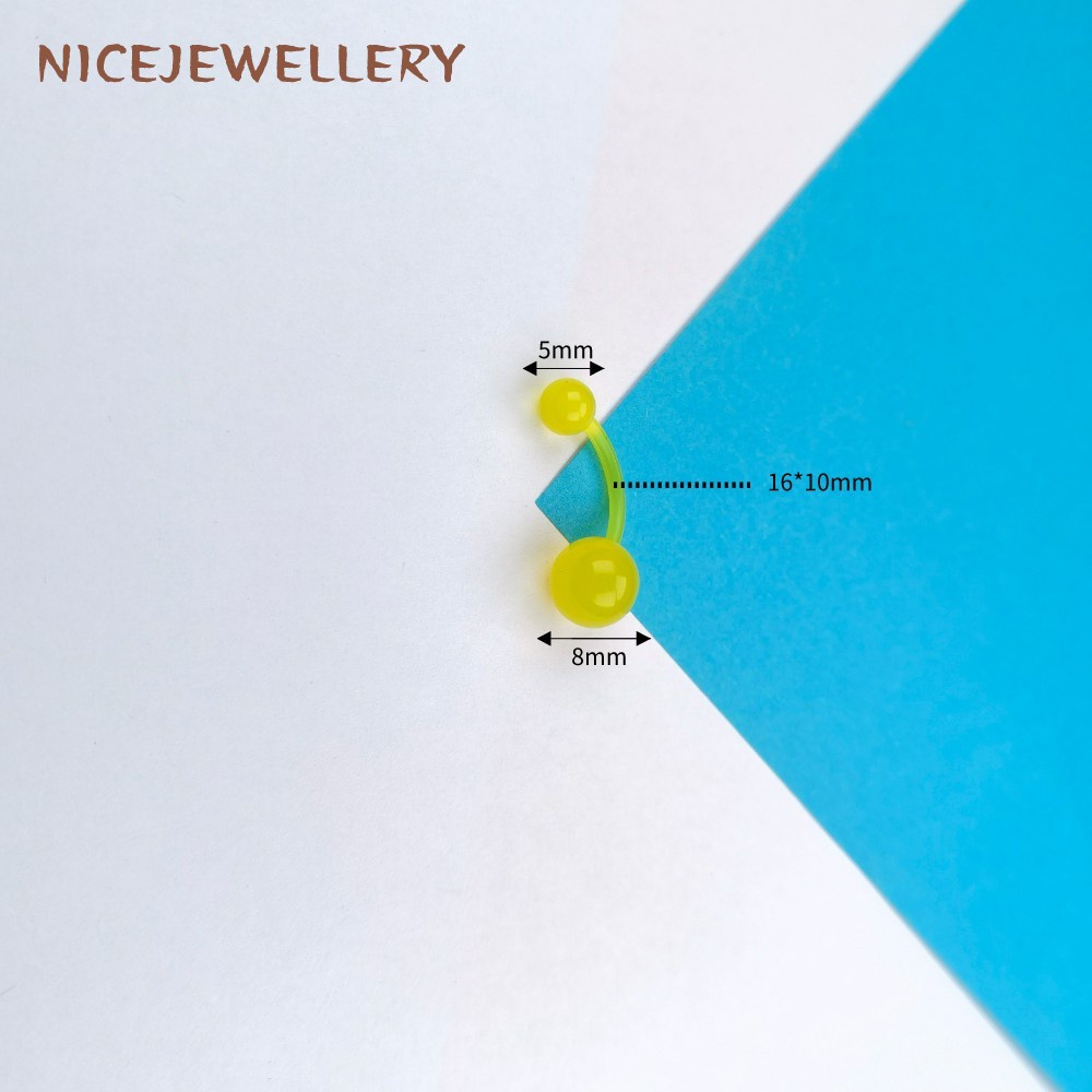 Khuyên Rốn Bằng Acrylic 1.6mm Có 10 Màu Phát Sáng Phong Cách Âu Mỹ