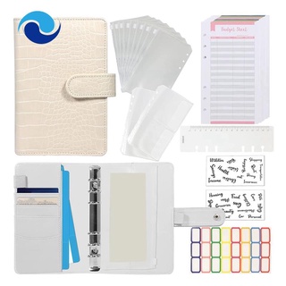 Budget Binder-Crocodile Pattern Leather Money Storage Bag, Cash Saving Book, Cash Fill Folder Envelope System