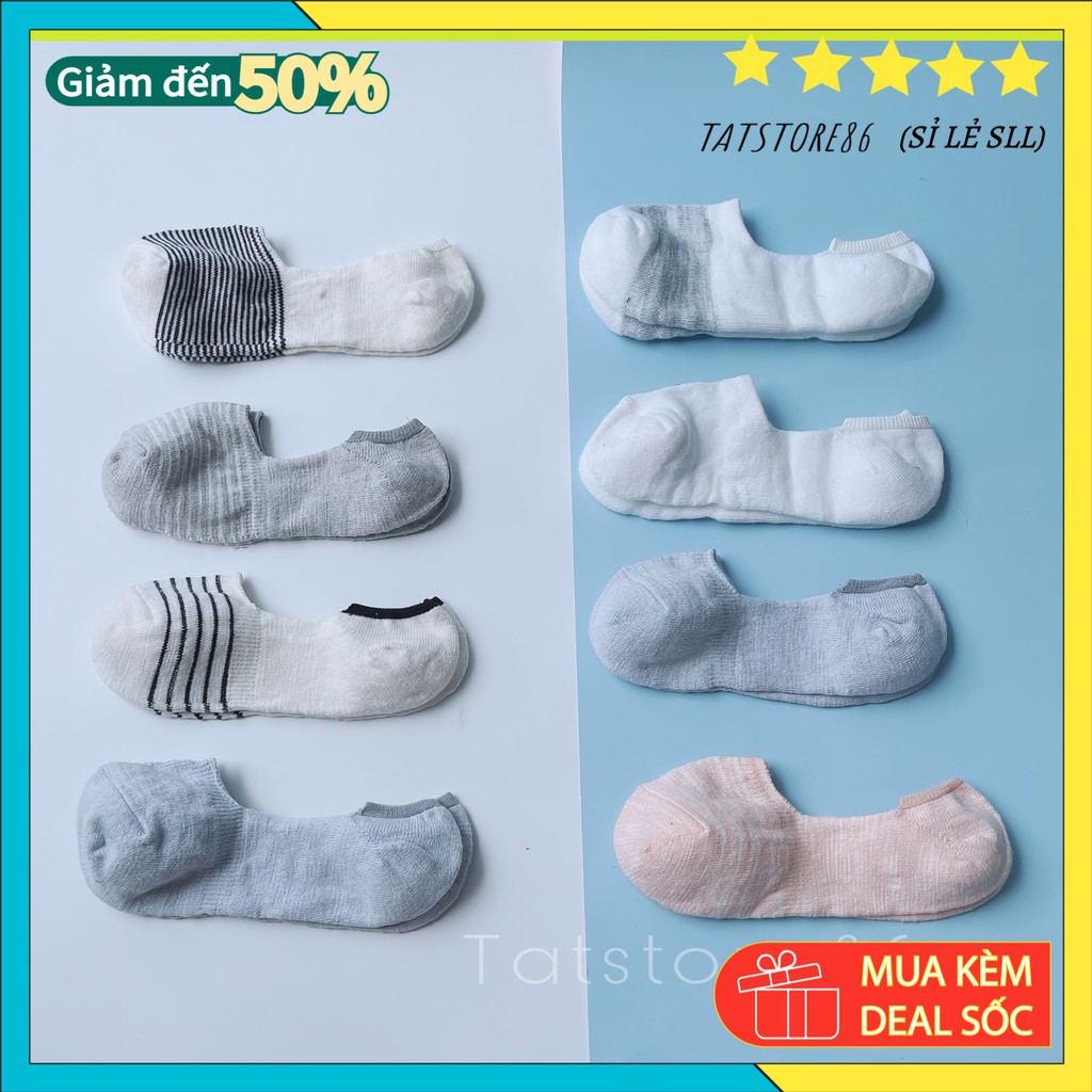 Tất lười nam -nữ mùa hè Vớ hài nữ Tất đi giày búp bê chất liệu cotton thấm hút mồ hôi TT96