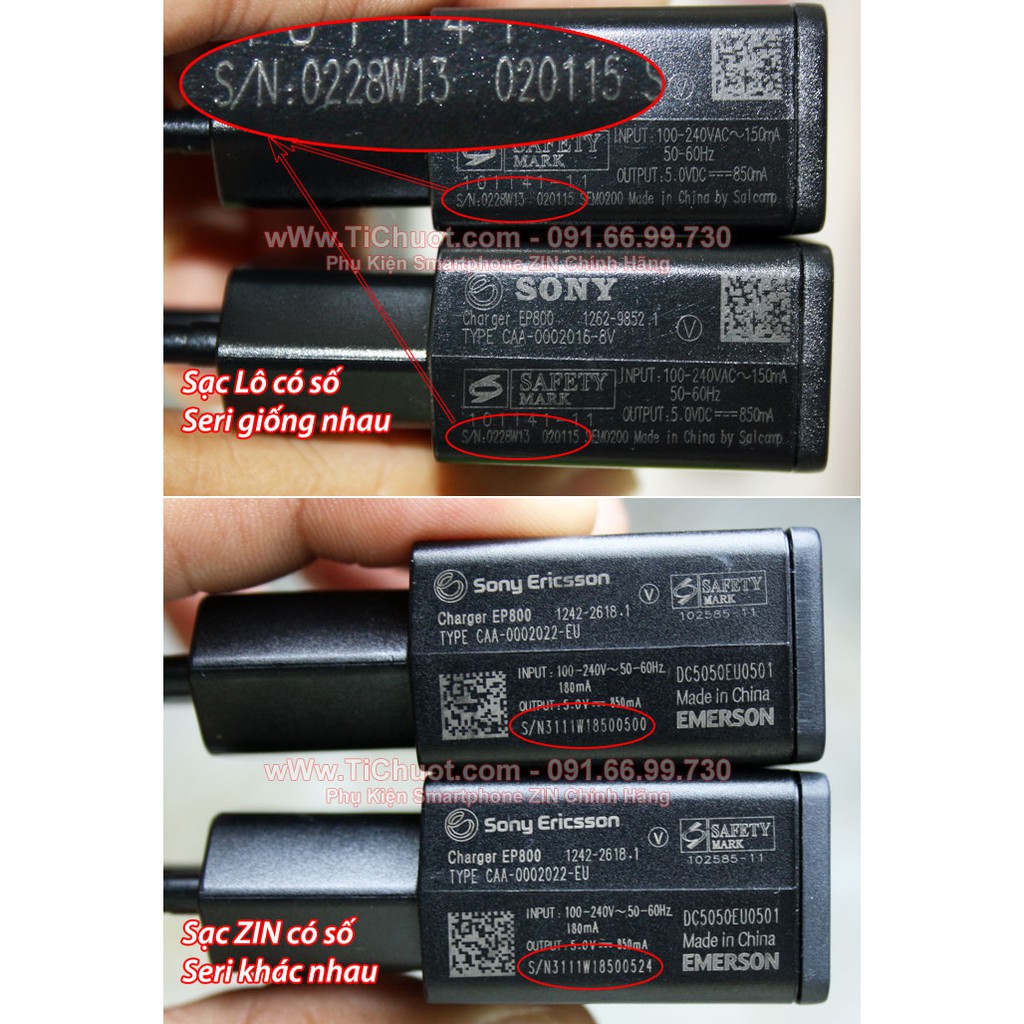 Củ Sạc Sony EP800 dòng 5V-850mAh C5,E4,M5 ZIN Chính Hãng