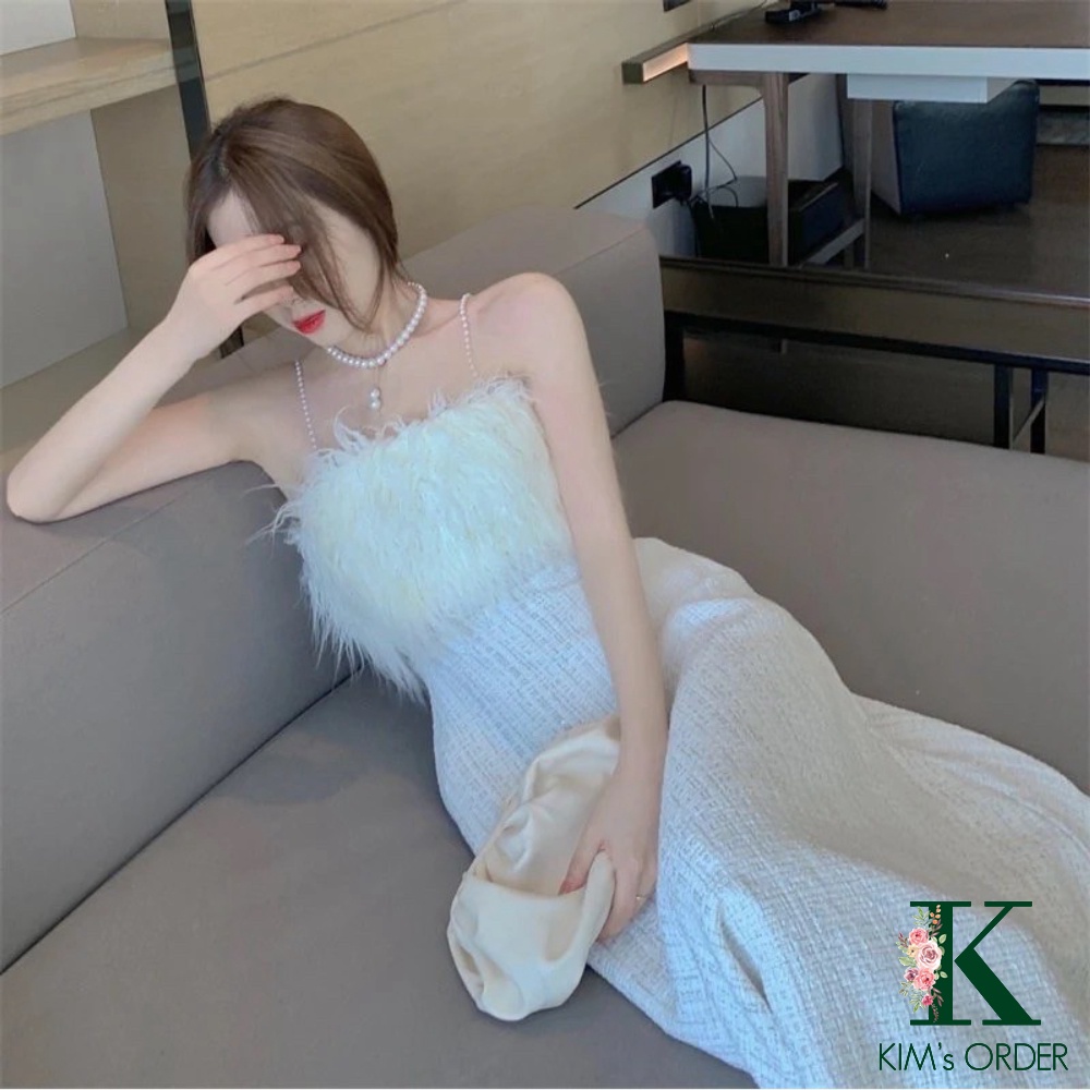 Váy tiểu thư dự tiệc màu trắng sang chảnh dáng dài xoè bánh bèo công chúa nữ tính thanh lịch Hàn Quốc đi sự kiện | WebRaoVat - webraovat.net.vn