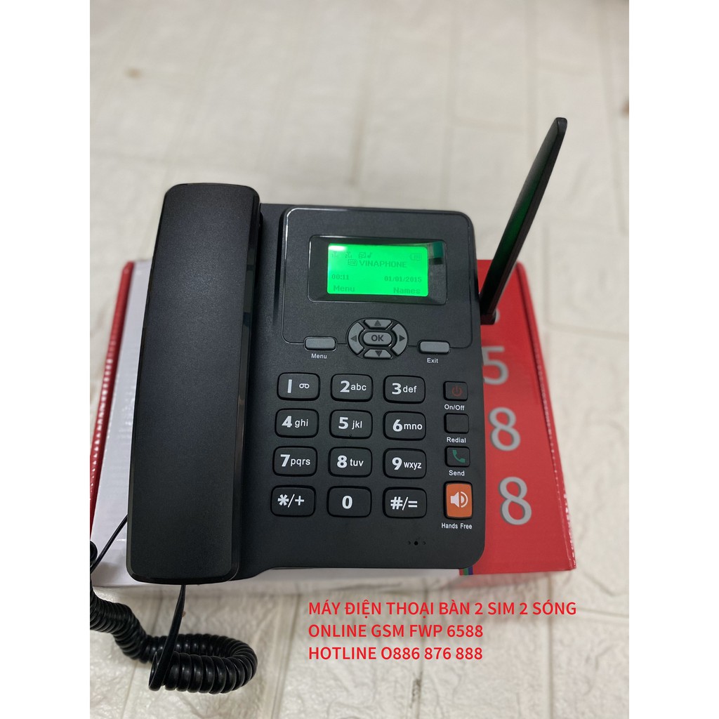 Máy Điện Thoại Bàn Cố Định Không Dây Lắp Mọi Loại Sim Di Động, Sim Máy Bàn GSM 6588 - Bản 2 Sim, Dùng Tiếng Việt. | BigBuy360 - bigbuy360.vn