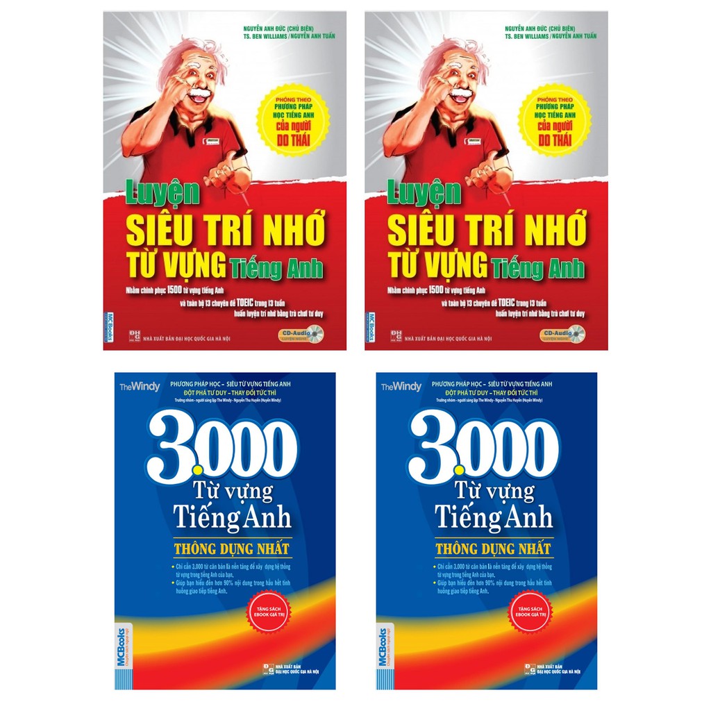 Sách - Combo sách: Luyện Siêu Trí Nhớ Từ Vựng Tiếng Anh + 3000 Từ Vựng Tiếng Anh Thông Dụng Nhất