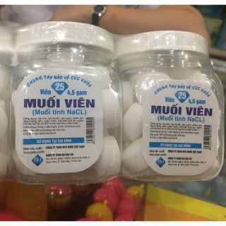 Muối viên Nacl pha xúc miệng (chai nhỏ 25 viên)