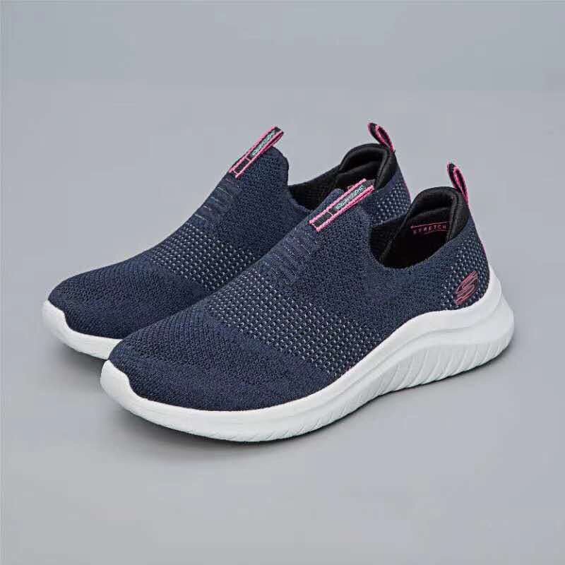 Giày thể thao nữ Skechers, giày vải nữ 4 vạch mới thoáng khí, êm nhẹ, thiết kế thời trang, đi du lịch, thể dục đều chất.