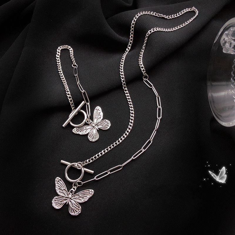 Vòng Cổ Gắn Mặt Hình Bướm Độc Đáo Cá Tính Phong Cách Hip-Hop