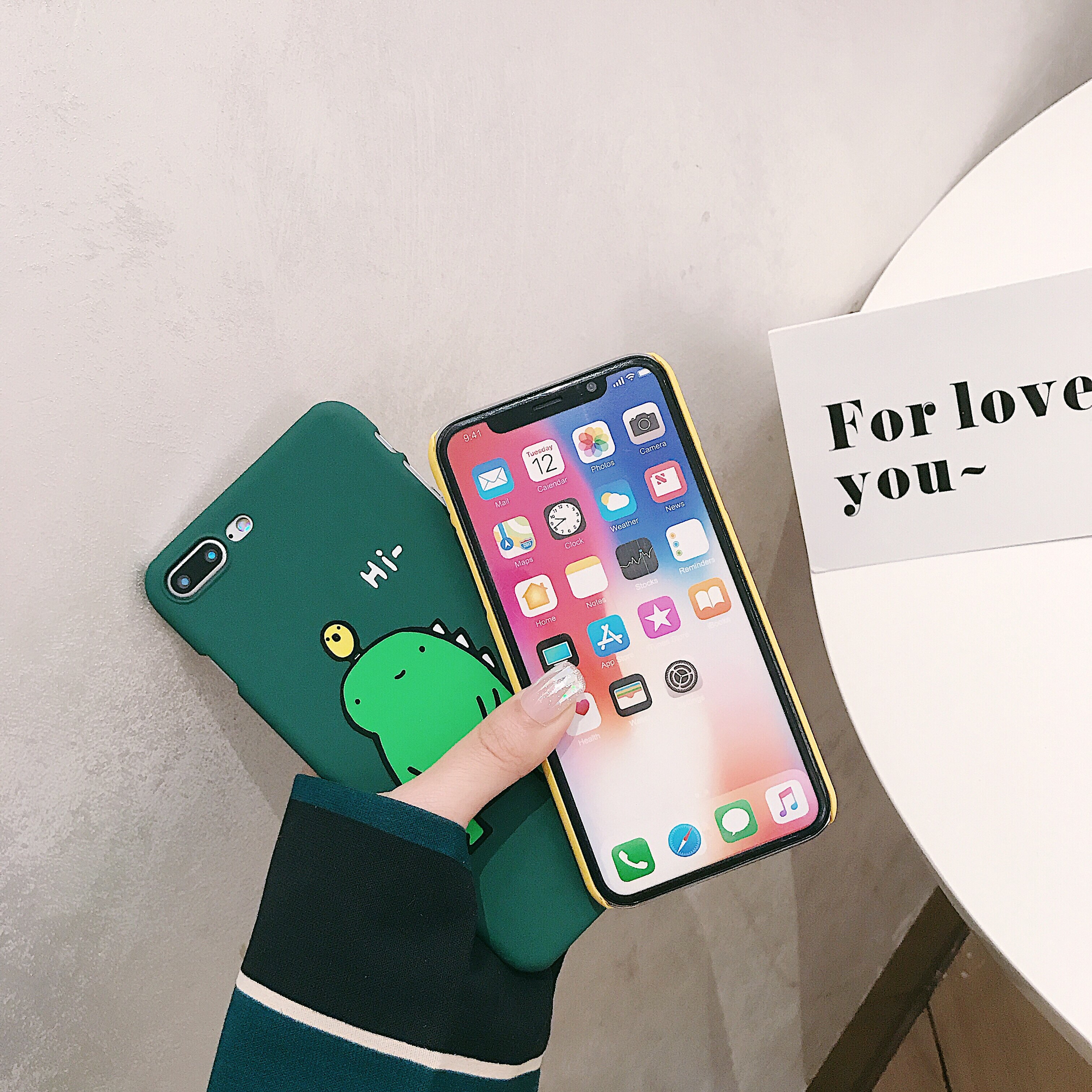 Ốp lưng In Hình Vẽ Chú Khủng Long Dễ Thương Cho iPhone 11 Pro XR XS Max X 8 7 6 6s Plus