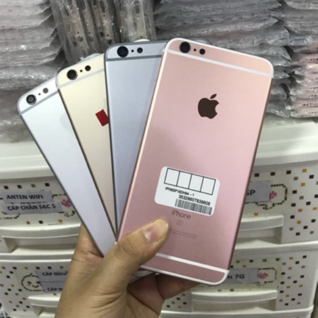 Vỏ iphone 6splus mới, đẹp như zin, full màu, đã khắc sẵn font chữ zin máy, ráp vô máy khít đẹp