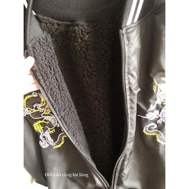 Áo khoác gió thuê hình rồng lót lông dày dặn - CM Shop