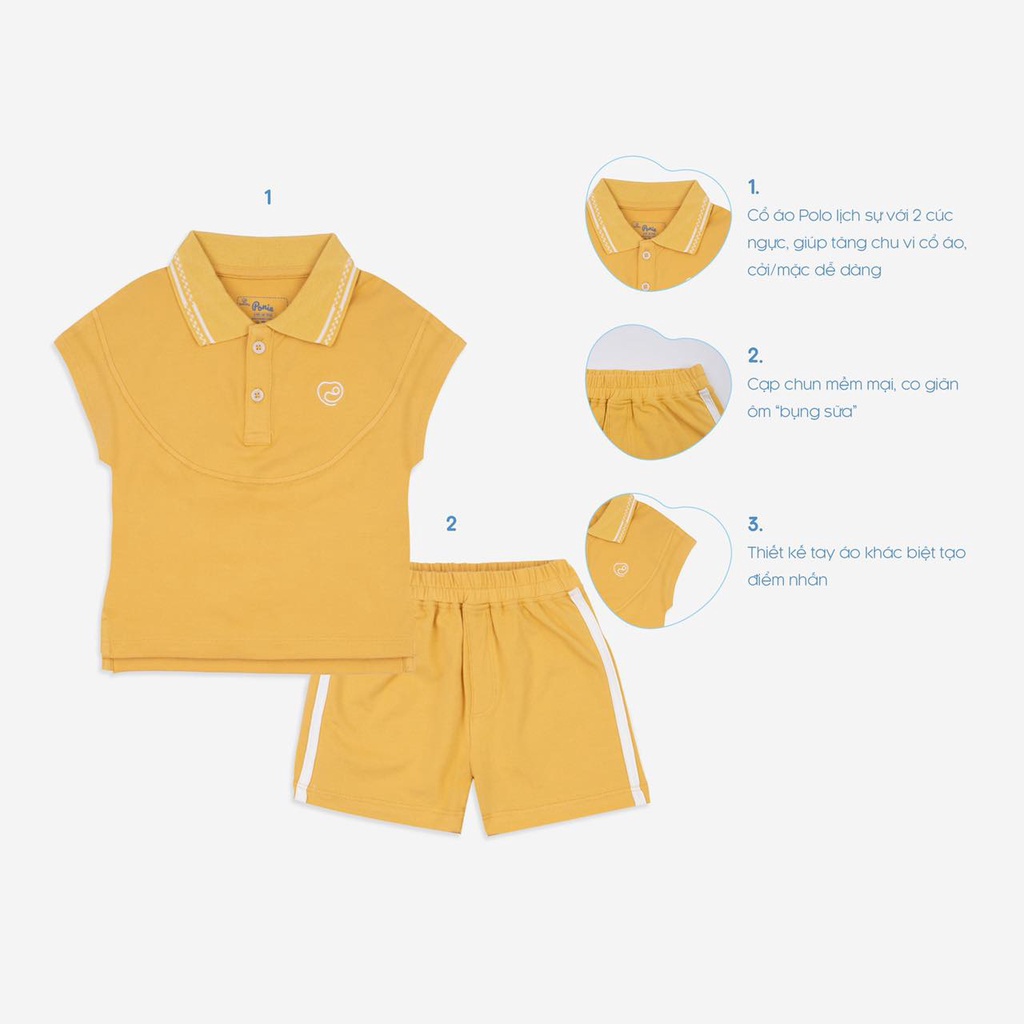 Bộ Bu Baby Polo Ngắn Tay Ponie Bé Trai, Bé Gái Đủ Màu Bu Baby Bình Dương