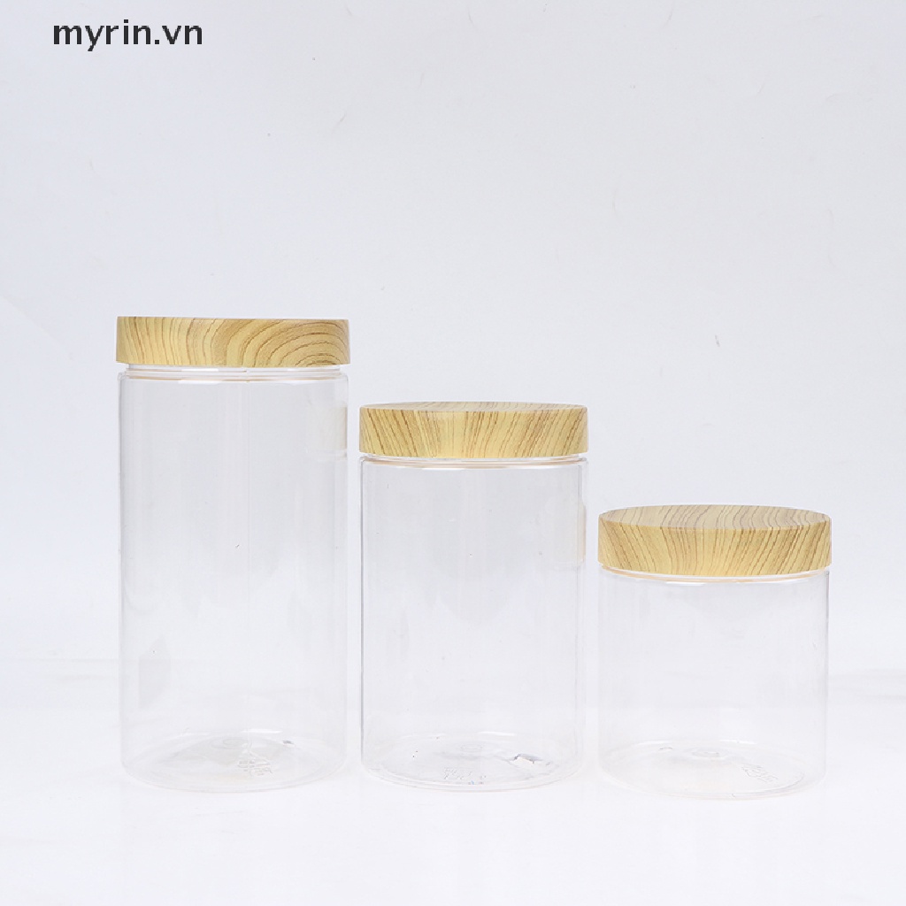 Hộp Nhựa Rỗng Trong Suốt Với Nắp Gỗ Đựng Đồ Tiện Dụng