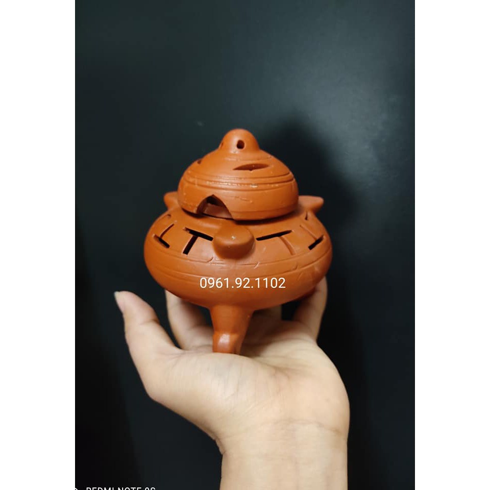 Lư đốt trầm đất đỏ bát tràng  Sản phẩm là ảnh thật như hình