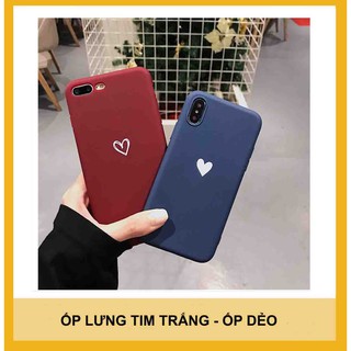 Ốp lưng iphone Tim trắng trơn - Ốp iphone 5/5s/6/6s/7/8/7plus/8plus/Xs/Xsmax/11/11promax A4-5
