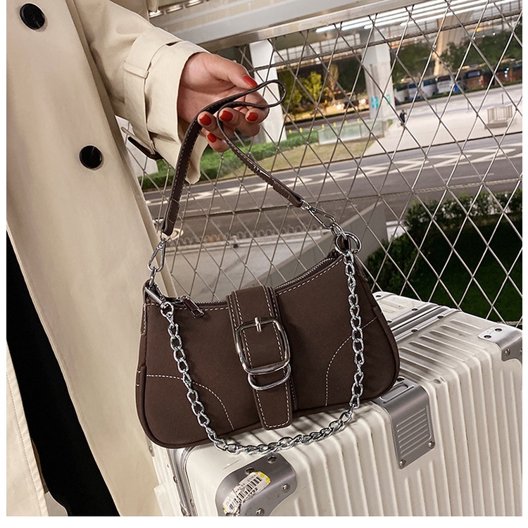 Túi Xách Tote Mềm Phối Dây Xích Đeo Vai Cá Tính