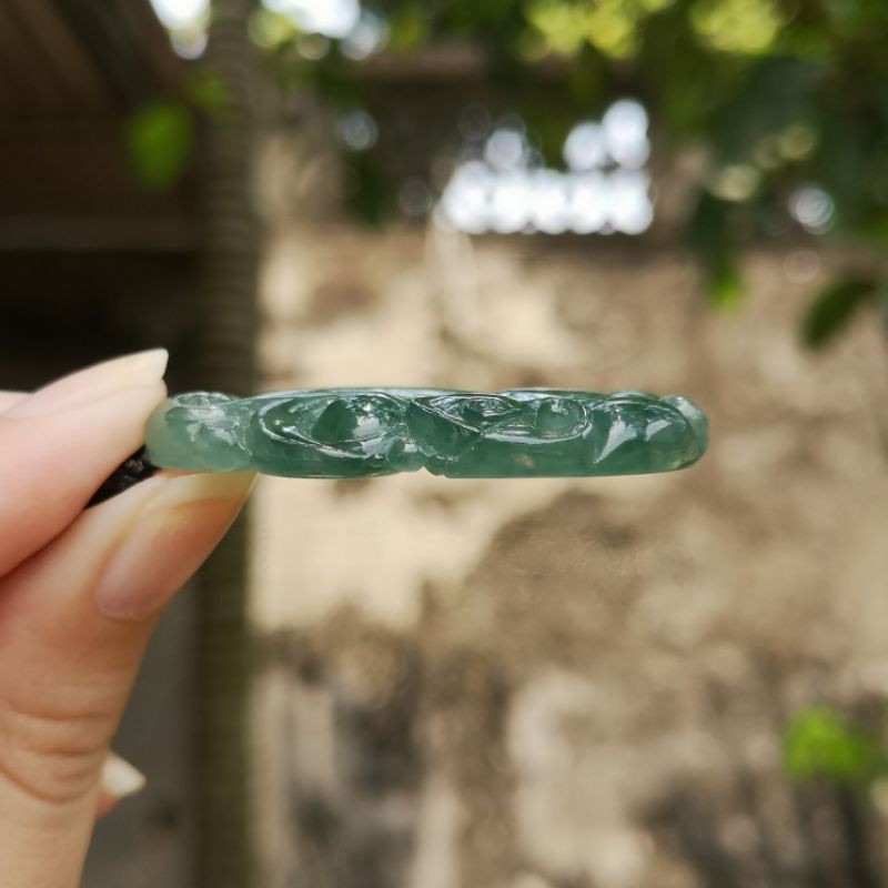 [Type A 100% thiên nhiên] Mặt dây chuyền Rồng Như Ý NGỌC JADEITE (cẩm_thạch) loại A không xử lý