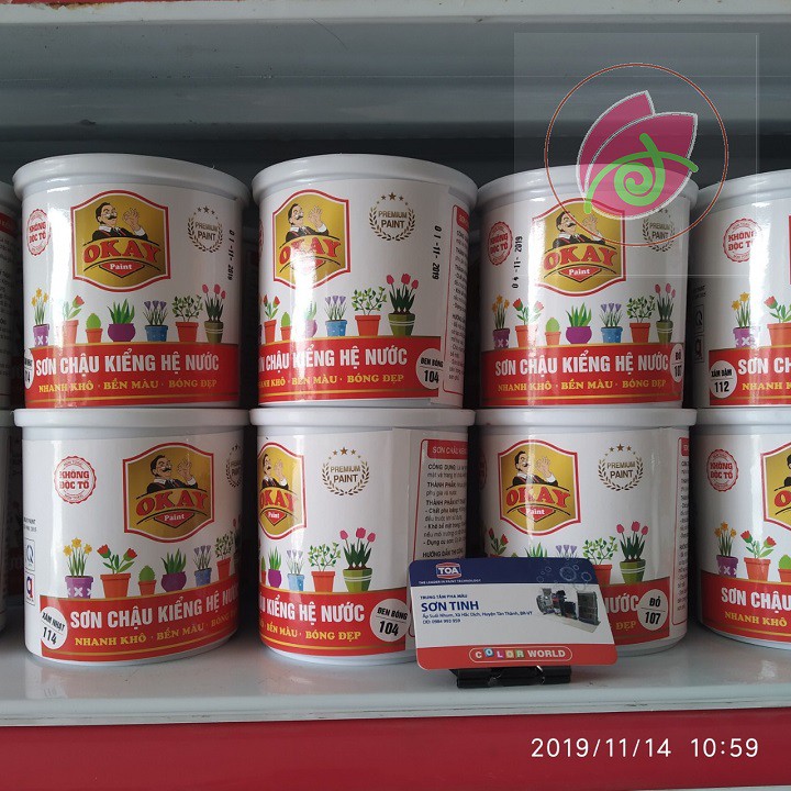 Sơn chậu kiểng hệ nước MÀU TRẮNG BÓNG OKAY hoặc YES  1 kg