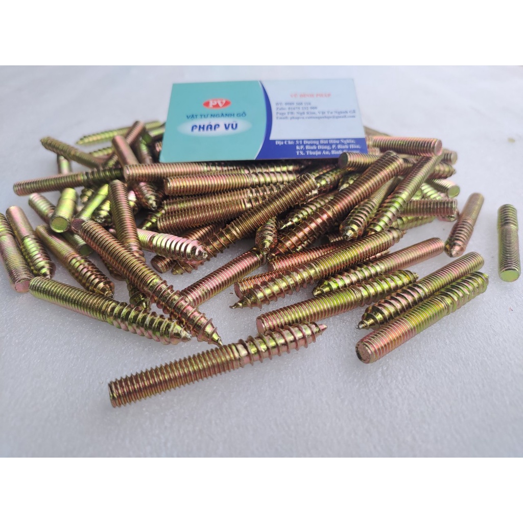 Ốc bulong hai đầu ren 6mm, 8mm  - ĐỦ KÍCH THƯỚC -