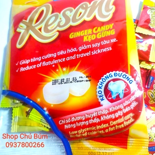 Kẹo Gừng không đường RESONI tăng cường tiêu hóa, giảm say tàu xe, không sâu răng, tốt cho người tiểu đường, ăn kiêng