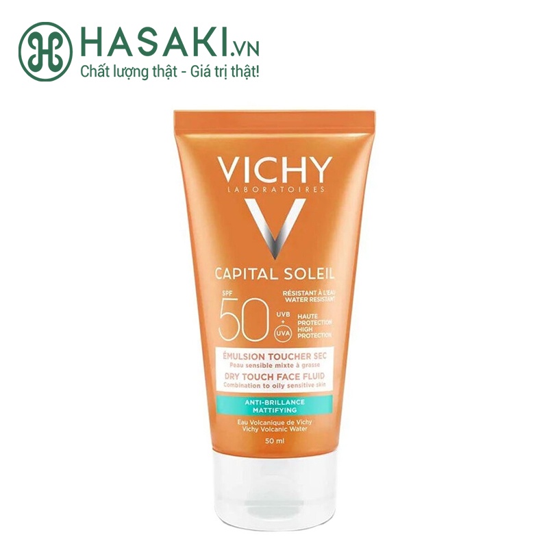 Kem Chống Nắng Vichy Không Gây Nhờn Rít SPF50 Face Dry Touch Emulsion M4641200 50ml