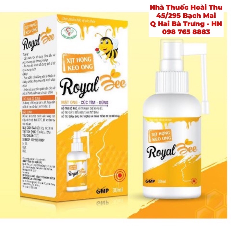 Xịt họng Keo Ong Royal Bee - Giảm ho, đau họng ,khản tiếng